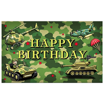 Camouflage Theme Banner Military Design Birthday Party Backdrop for Kids Celebration Party Decor Photo Shoot