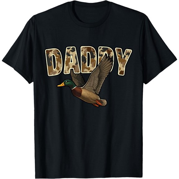 Camouflage Vintage Mallard Duck Retro Camo Hunting Daddy T-Shirt