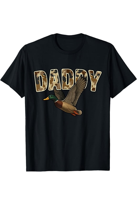 Camouflage Vintage Mallard Duck Retro Camo Hunting Daddy T-Shirt