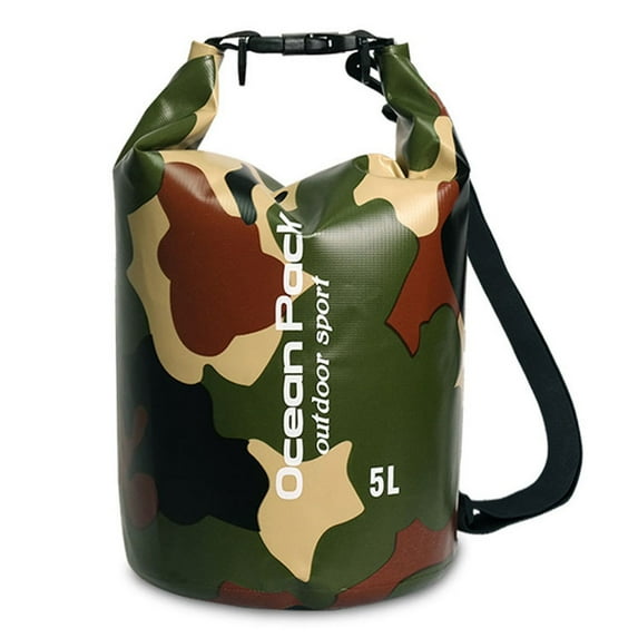 Camouflage bag PVC waterproof bucket bag Waterproof bag Beach rafting storage bag-Storage Bag Backpack Camouflage for Travel Hiking Fishing Boating Kayaking Rafting Camping Beach-Green