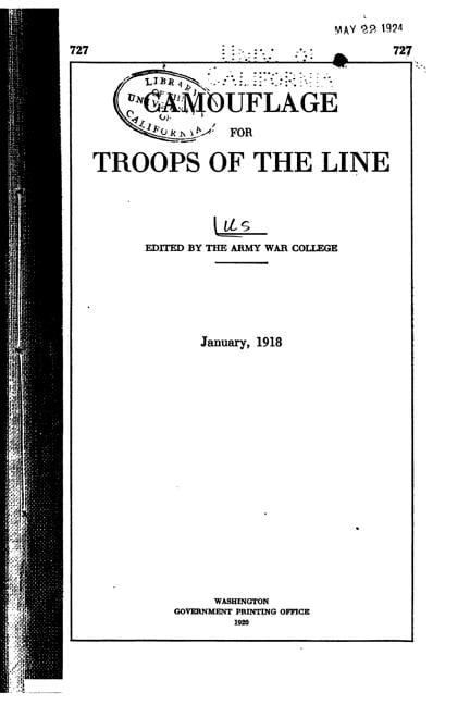 Camouflage for Troops of the Line, (Paperback)