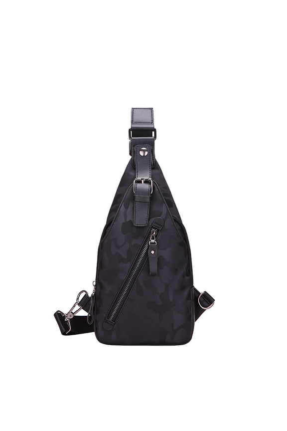 Camouflage waterproof Mens single shoulder bag Korean male Bag Satchel tide back chest chest pack wrapping motion explosion,Black