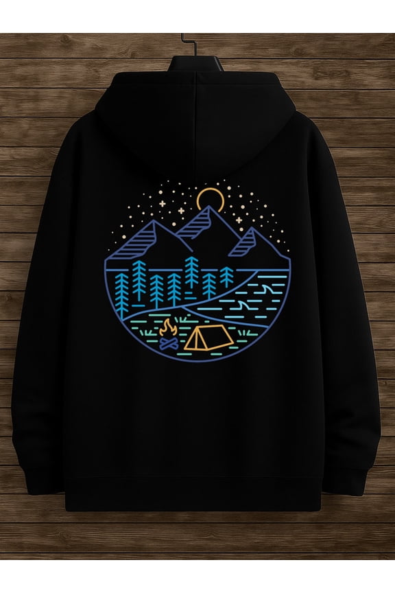 Camp Adventure hoodies Camping men's polyester black Soft & Comfortable spring elegant christian comfortable vintage aesthetic casual gift funny beer guys Original Unisex hoodie