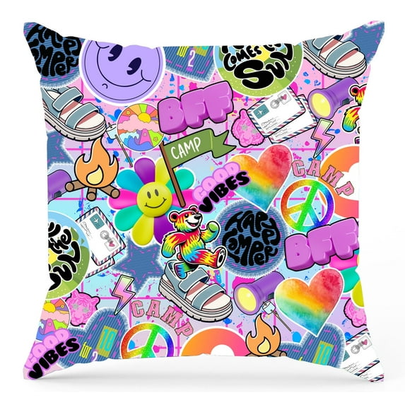 Camp Autograph Pillow – Soft Travel Pillow for Summer Camp, Cabin, Sleepaway, Kids Gifts – White Keepsake with Permanent Marker – Personalized Signing Pillow for Boys & Girls