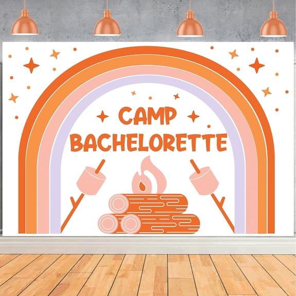 Camp Bachelorette Backdrop, Camping Engagement Party Decorations, Camp Fire Themed Photography Background Bridal Shower Party Supplies
