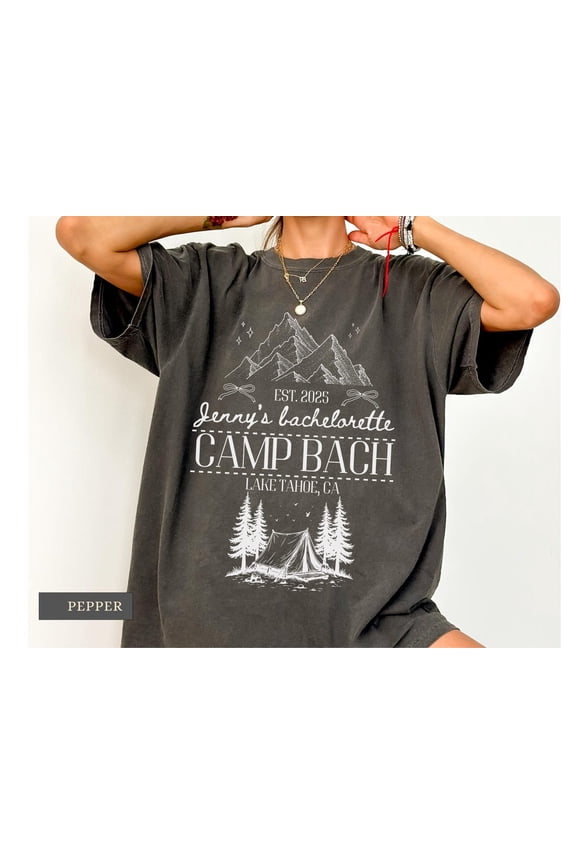 Camp Bachelorette Party Shirt, Cabin Mountain Bride Tee, Hiking Bridal Party S, Lake Themed Bach Tshirt, Lake Tahoe Bachelorette Party, F5342