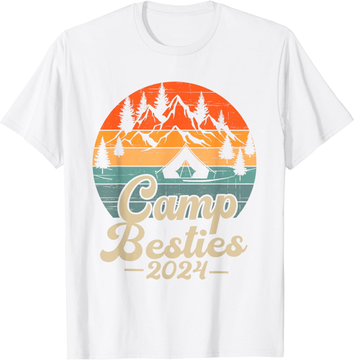 Camp Besties 2024 Outdoor Best Friend Matching Camping Campe T-Shirt ...