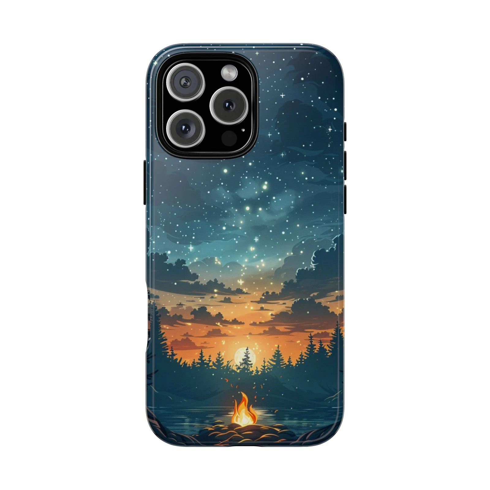 Camp Bonfire Sunset Night Phone Case for iPhone 11 to 16 Pro Max ...