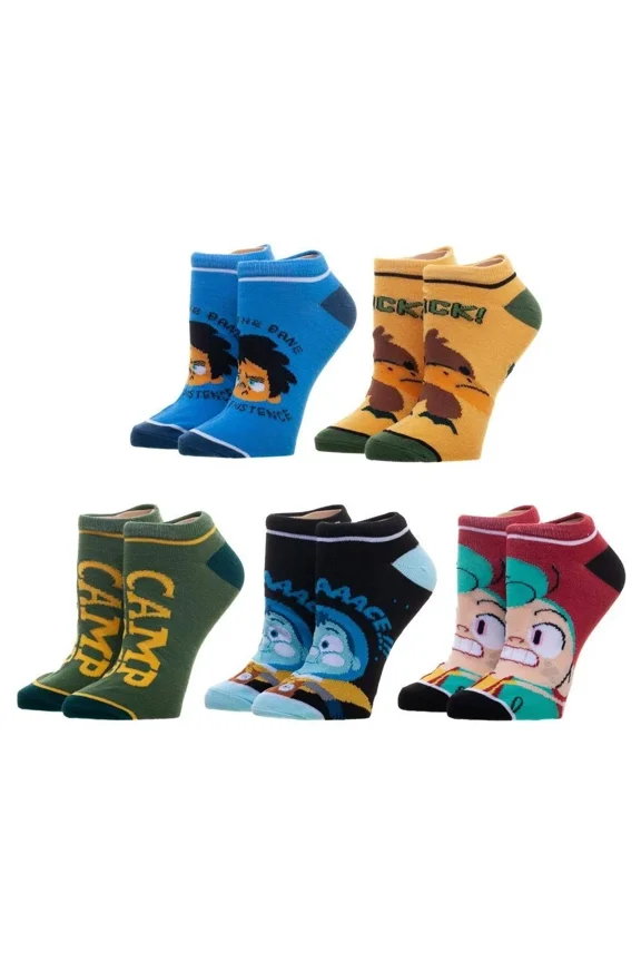 Camp Camp Characters 5 Pair Juniors Ankle Sock Pack