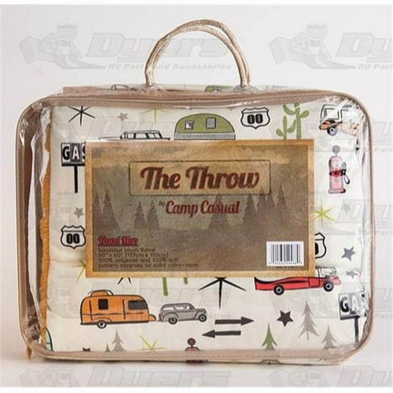 Camp Casual 50 x 60 in. The Throw Road Trip, Grey