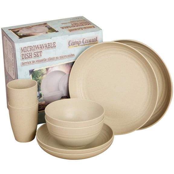 Camp Casual CC011DW Microwave Safe Set, Driftwood - 8 Piece