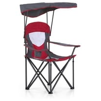 Camp Chair with Shade Canopy Folding Camping Chair with Cup Holder and Carry Bag for Outdoor Camping Hiking Beach, Heavy Duty 350 LBS
