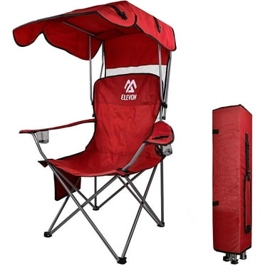 Camp Chairs with Shade Canopy Chair Folding Camping Recliner Support with Carrying Bag, Multi-Color