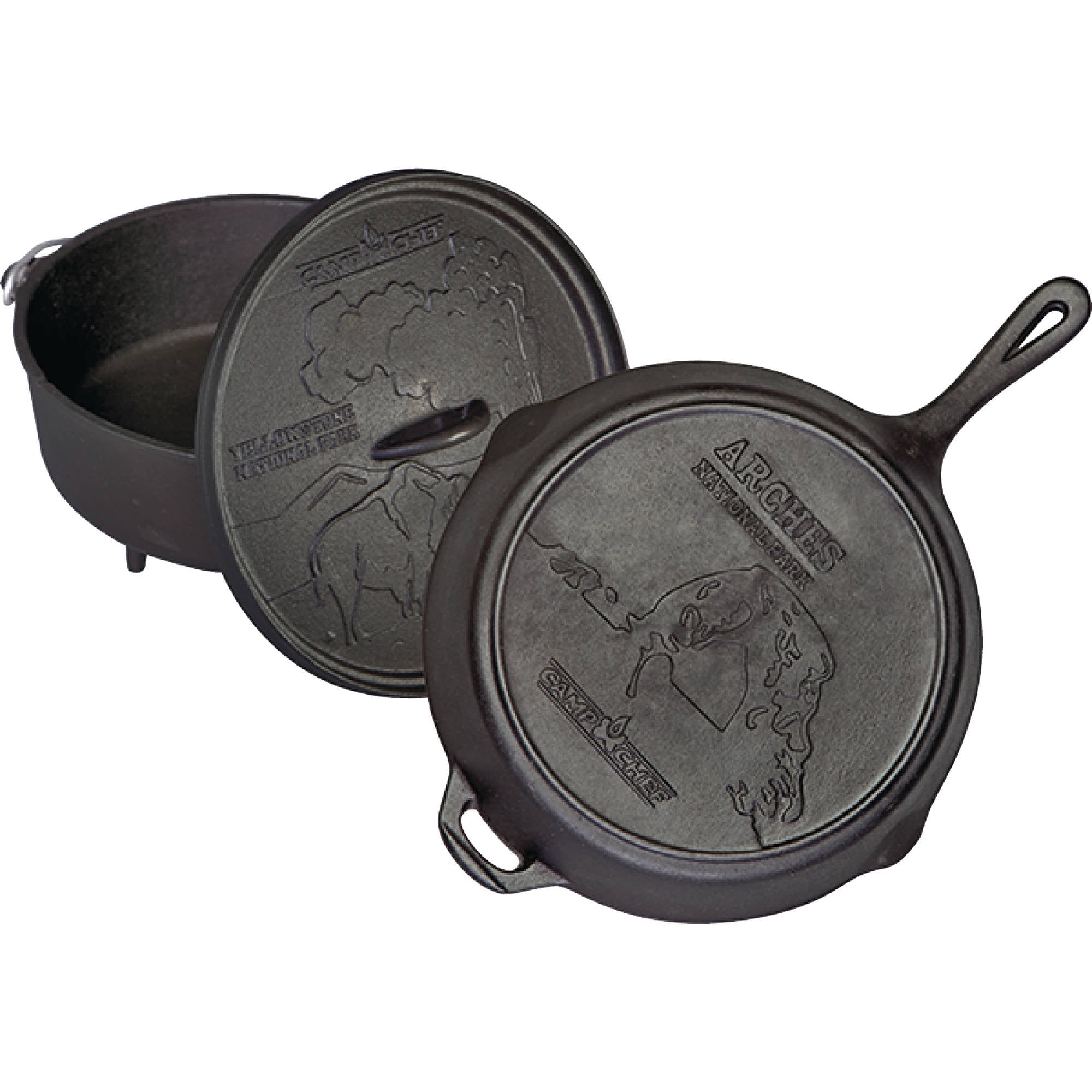 Cast Iron Camp Dutch Oven Pot, 4.1 qt (3,9 L), including Lid Lifter & –  Crucible Cookware