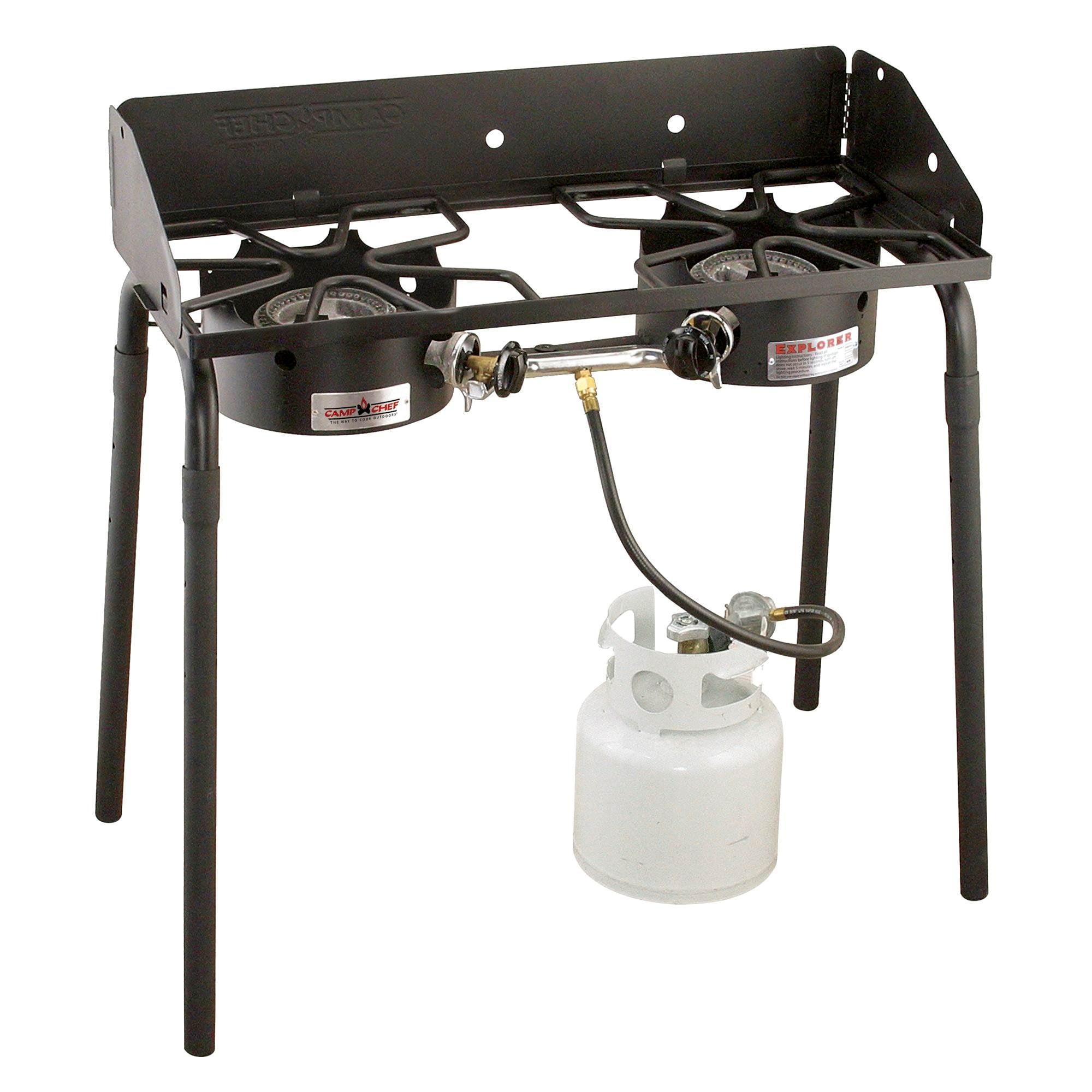 Camp Chef Black 2-Burner Gas Camping Stove with Removable Legs
