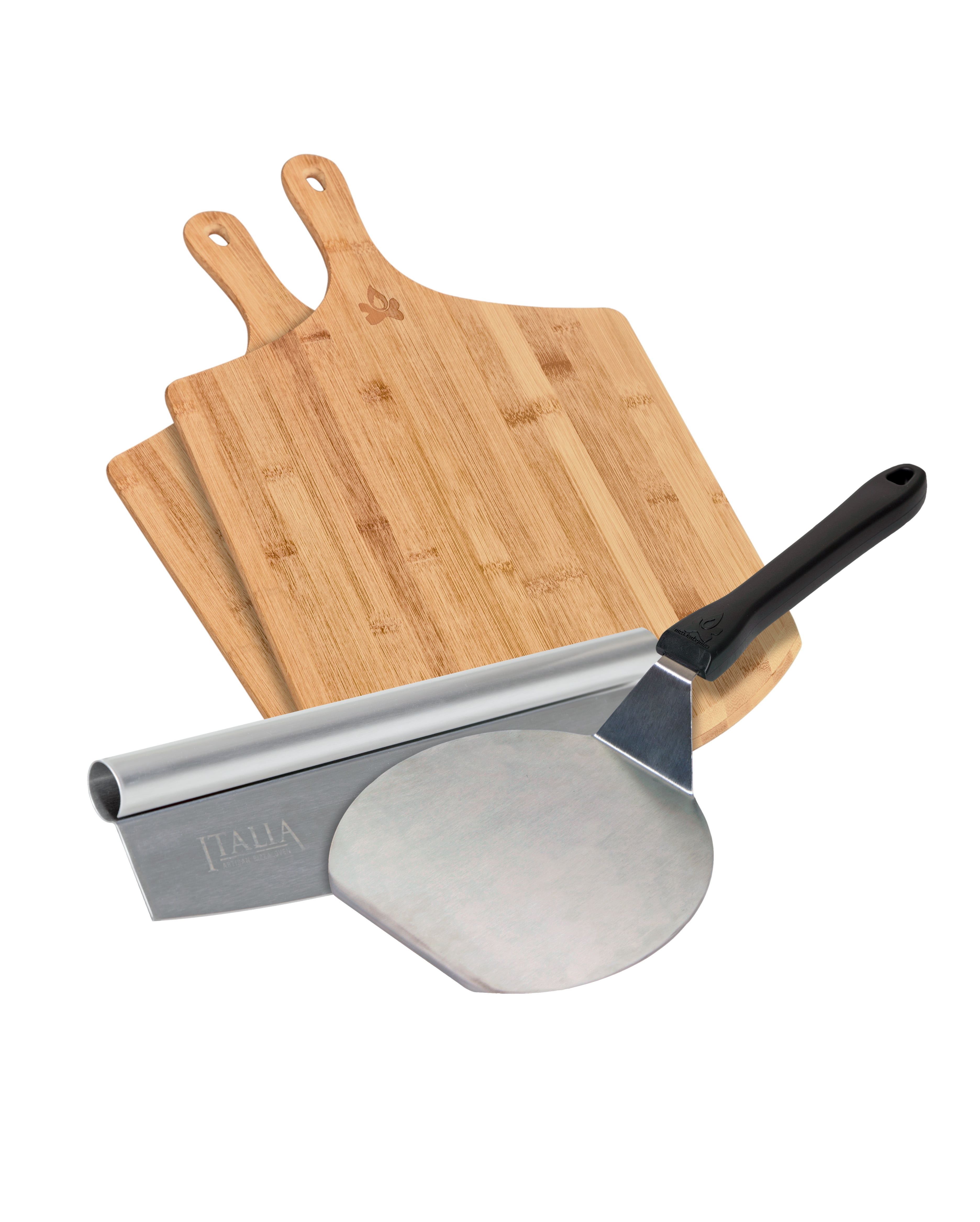 Camp Chef Pizza Accessories Kit PZK4 Includes Steel Spatula Steel Rocker Bamboo Peels