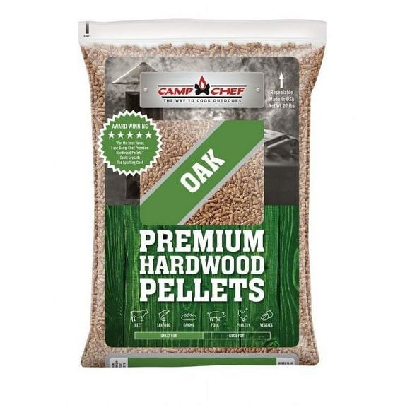 Camp Chef Premium Food Grade Hardwood Oak Pellets - 20lb Bag, PLOK