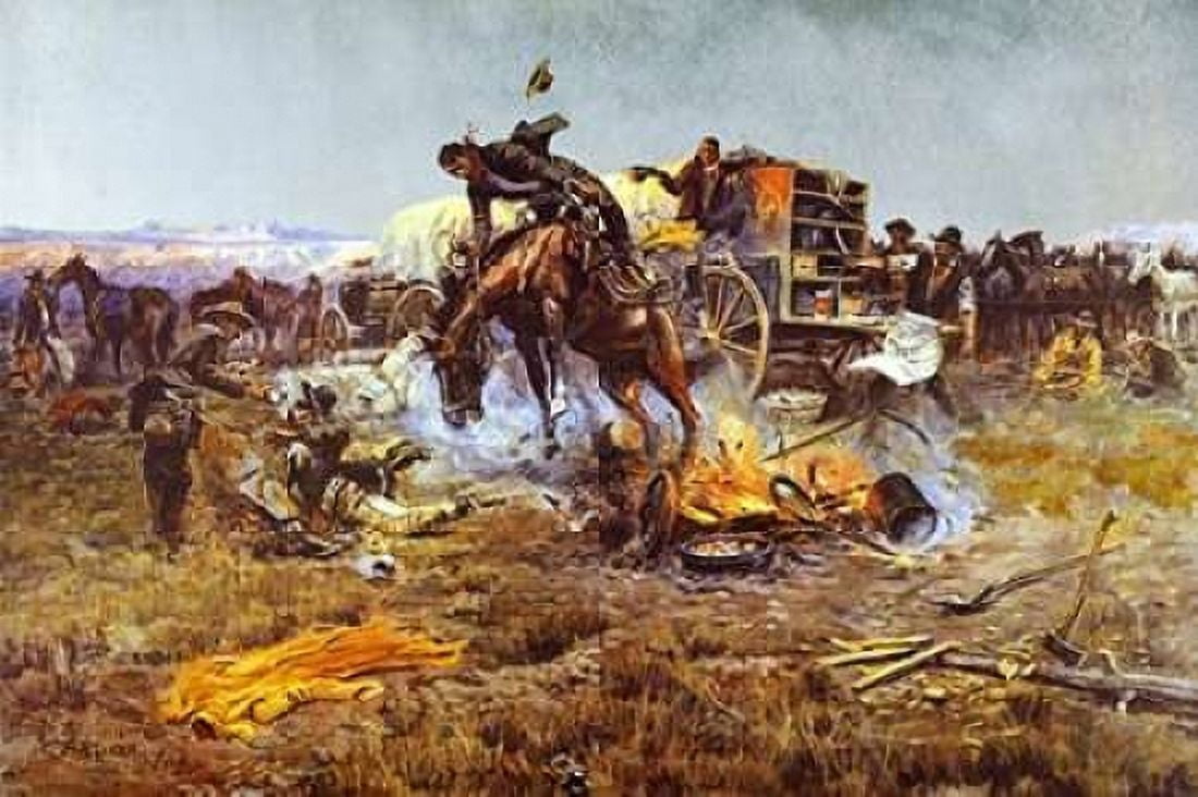Camp Cooks Troubles Canvas Art - Charles M Russell (24 x 36)