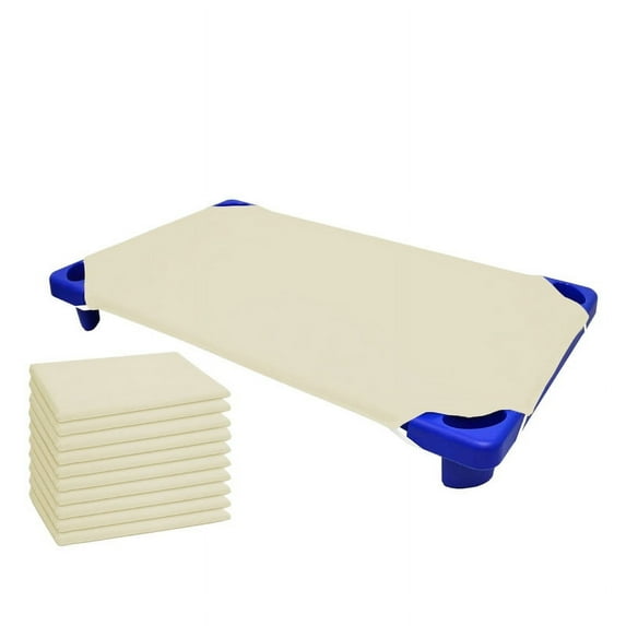 Camp County Beyond Cotton-Polyester Blend, Toddler Size Day Care Cot Sheet, Ivory, 22 x 40, for Boys and Girls- Pack of 6