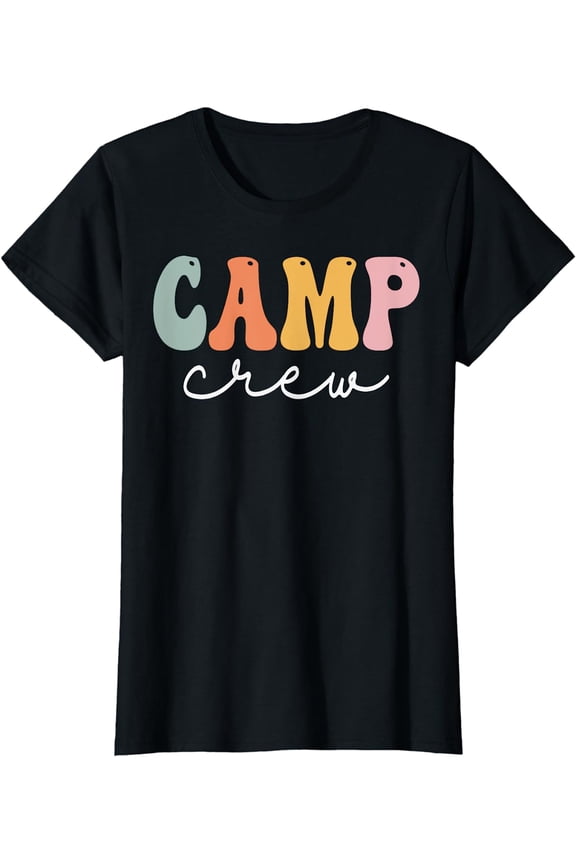 Camp Crew Retro Groovy Vintage Happy First Day Of School T-Shirt