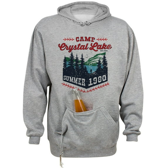 Camp Crystal Lake Beer Holder Tailgate Hoodie Sweatshirt Unisex Large Oxford