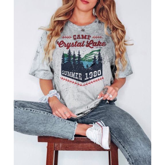 Camp Crystal Lake Color Blast Tee, Halloween Shirt, Horror Movie Graphic T-Shirt, Shirt, C