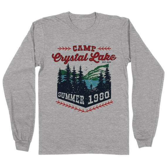 Camp Crystal Lake Long Sleeve Shirt Unisex Medium Grey