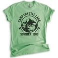 thumbnail image 1 of Camp Crystal Lake Shirt, Unisex Women's Men's Shirt, Funny Horror Movie T-shirt, Graphic Tee, Heather Apple Green, X-Small, 1 of 6