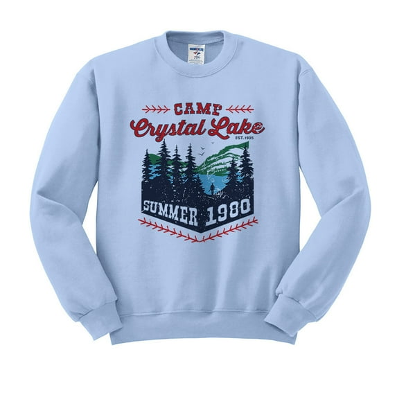 Camp Crystal Lake Sweatshirt Unisex Large Light Blue