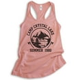 thumbnail image 1 of Camp Crystal Lake Tank Top, Ladies Racerback Tank Top, Funny Halloween Tank, Horror Graphic Tee, Desert Pink, Large, 1 of 3