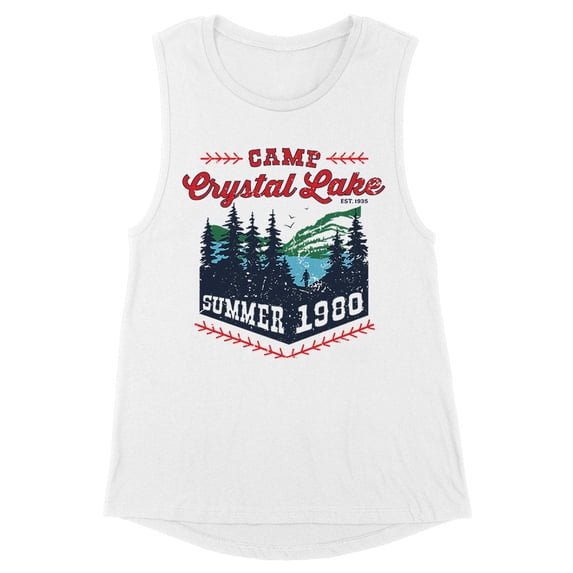 Camp Crystal Lake Women's Muscle Tank Large White