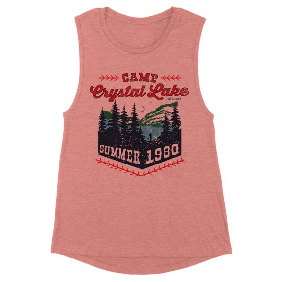 Camp Crystal Lake Women's Muscle Tank Medium Desert Pink