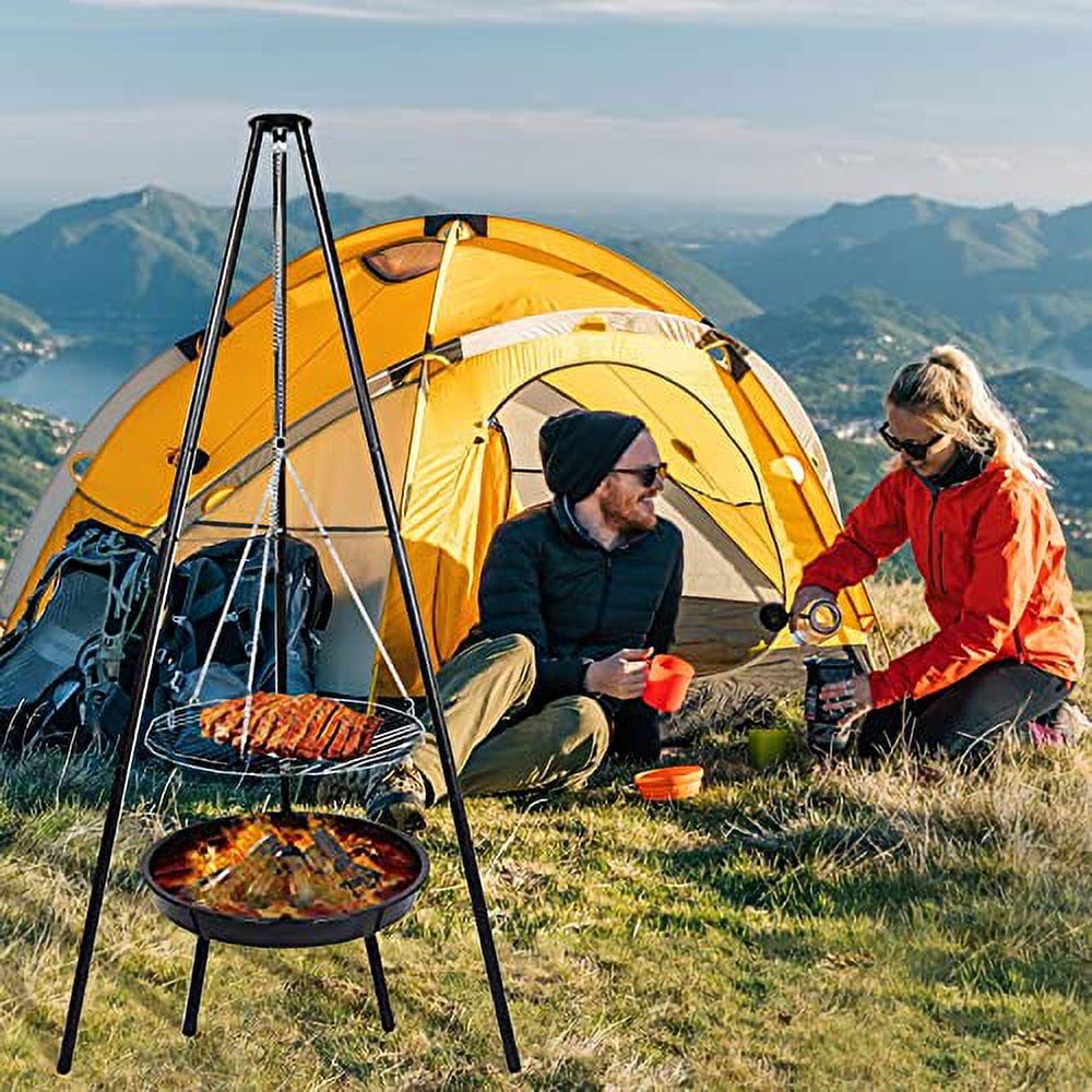 Camp Dutch Oven Tripod,Cooking Stand for BBQ Camping Tripod Cooker Heavy Duty Alloy Steel