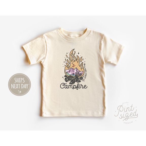 Camp Fire Toddler Shirt, Retro Camping Tee, Camping Kids Shirt TODDLER SHORT SLEEVE TEE BELLA CANVAS 3001T