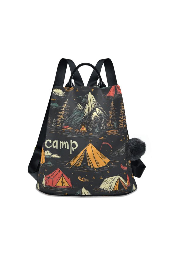 Camp Fire Trees Travel Laptops Backpack for Women Anti-theft Casual Work Bag Daypack Lightweight Laptop Bag