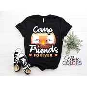 Camp Friends Forever Funny Roasted Smores Smores Chocolate Marshmallow Camping Gift T-Shirt, Bonfire Lover, Campfire Camper Family Trip,