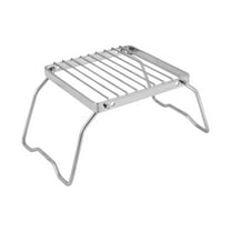 Camp Grill with Foldable Legs - Stainless Steel Grill Grate for Gas Stove-Ultralight Mini Campfire Stand - Portable Outdoor Grill Grid for Backpacking/Camping/Hiking/Picnic/Traveling/Fishing