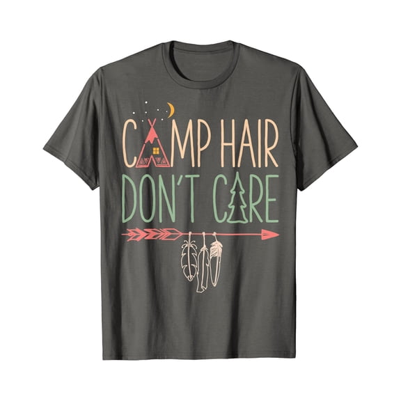 Camp Hair Don'T Care T Shirt Camping Camper Women Girls Kids