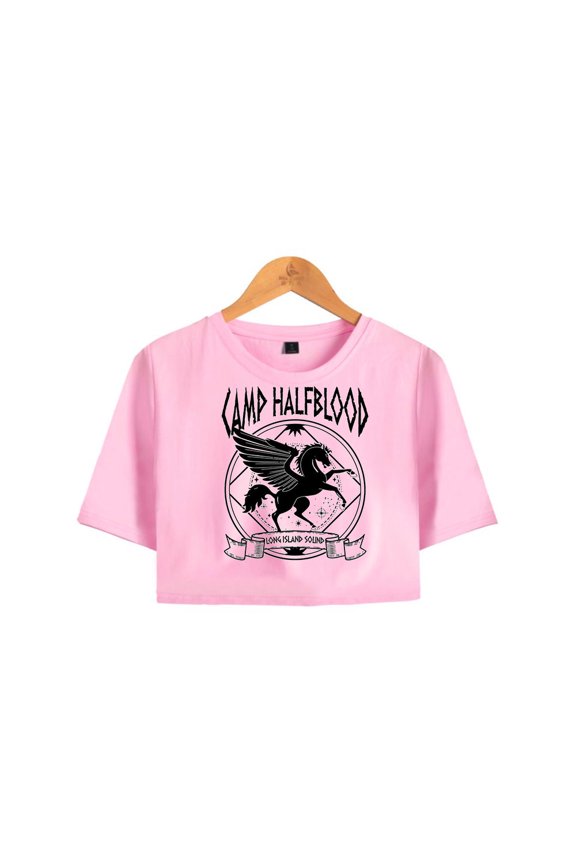 Camp Half-Blood Chronicles Merch Crop Top Women Short Sleeve Casual Streetwear Tee Unique Fashion Exposed Navel T-shirt