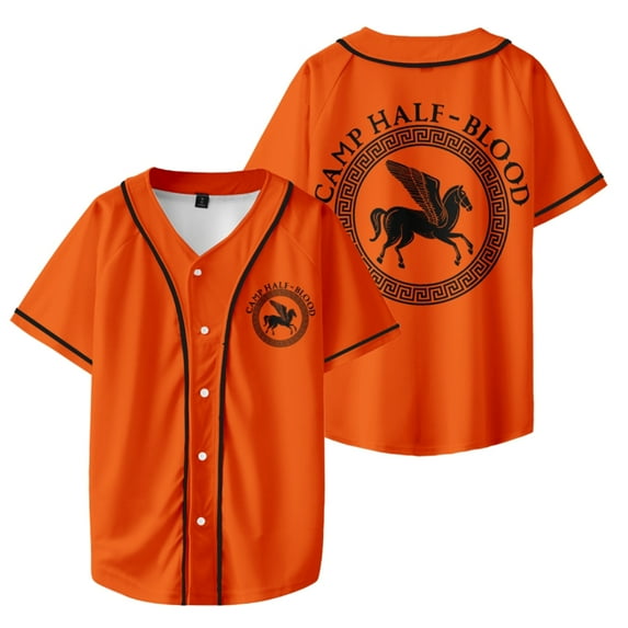 Camp Half-Blood Jersey Baseball Jacket Shirts Short Sleeve Button-up Tee Men Women Streetwear Tops