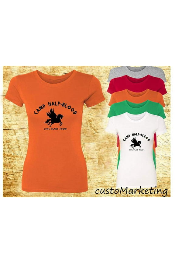 Camp Half Blood Long Island Sound Print Woman T-shirt Outfit Lady Tee Color Red Medium