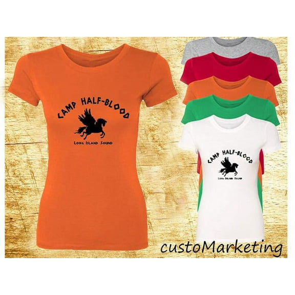 Camp Half Blood Long Island Sound Print Woman T-shirt Outfit Lady Tee Color Red Small