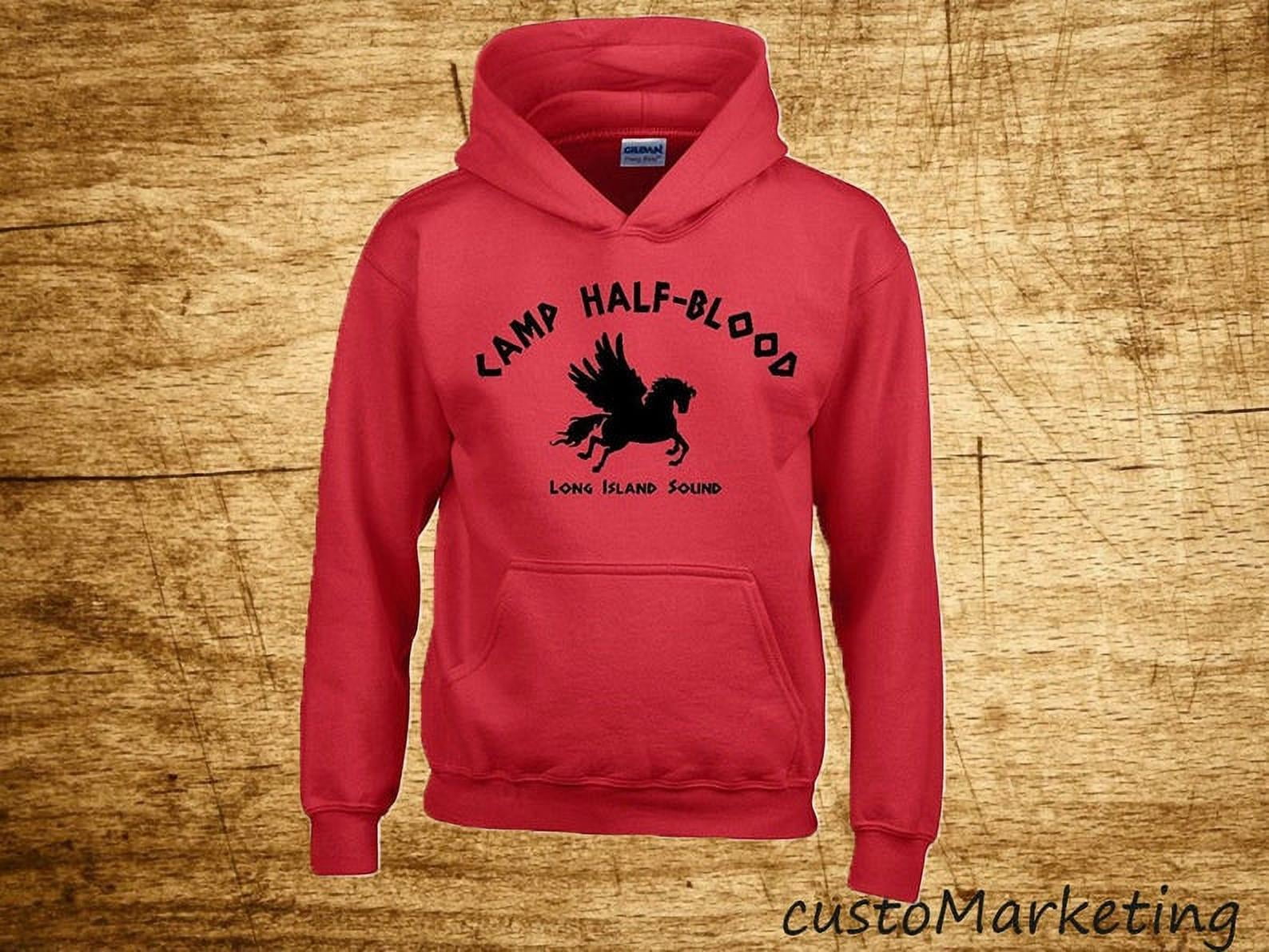 Camp Half blood Hoodie Long Island Sound Print Unisex Outfit Color Red Small Walmart