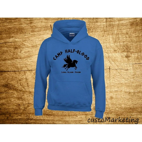 Camp Half blood Hoodie Long Island Sound Print Unisex Outfit Color Royal Blue X-Large