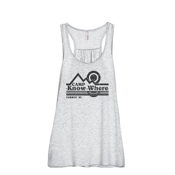 Camp Know Where Women's Fashion Sleeveless Flowy Racerback Workout Yoga Tank Top Sport Grey Large