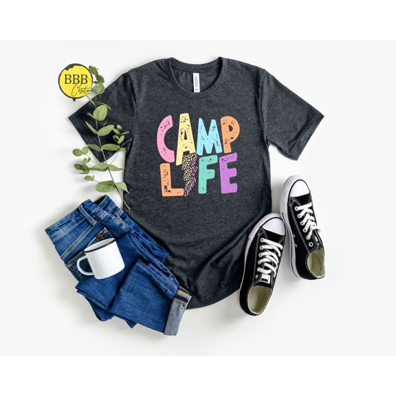 Camp Life Shirt: Lightning Bolt Camping Crew Adventure Tee Tshirt All Size S-5XL