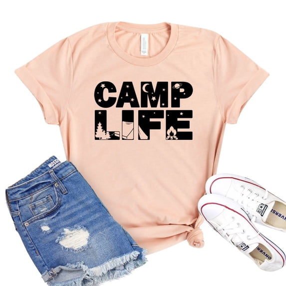 Camp Life Shirt Women's Hiking T-shirt Adventure Shirts Gift For Camper Wanderer Tee Nature Lover Tshirt