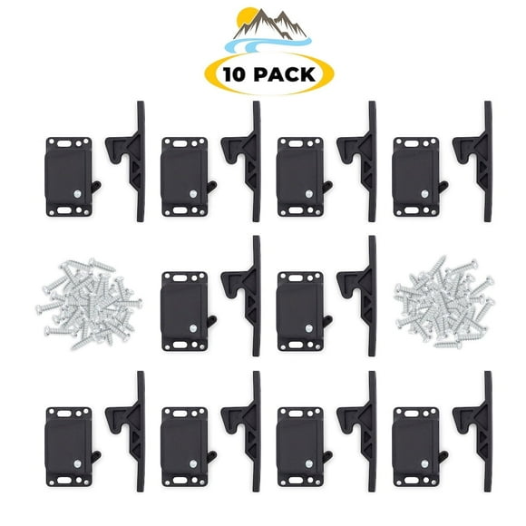 Camp'N 10 Pack RV Cabinet Door Latch - RV Drawer Latches and Catches for Campers, Trailers