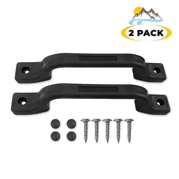 Camp'N RV Plastic Grab Handle, RV Handle Grab Bar for Door, Trailer & Camper Black 2-Piece