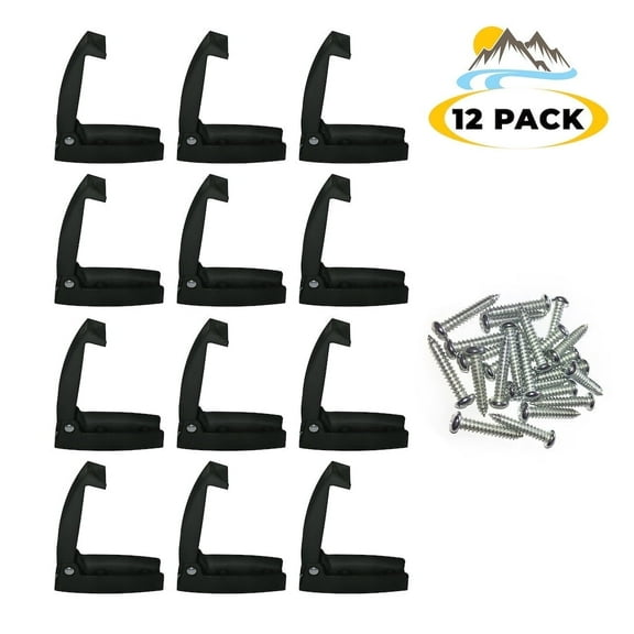 Camp'N Black 12-Pack RV Spring Catch Door Holder with Hardware - Easy Installation